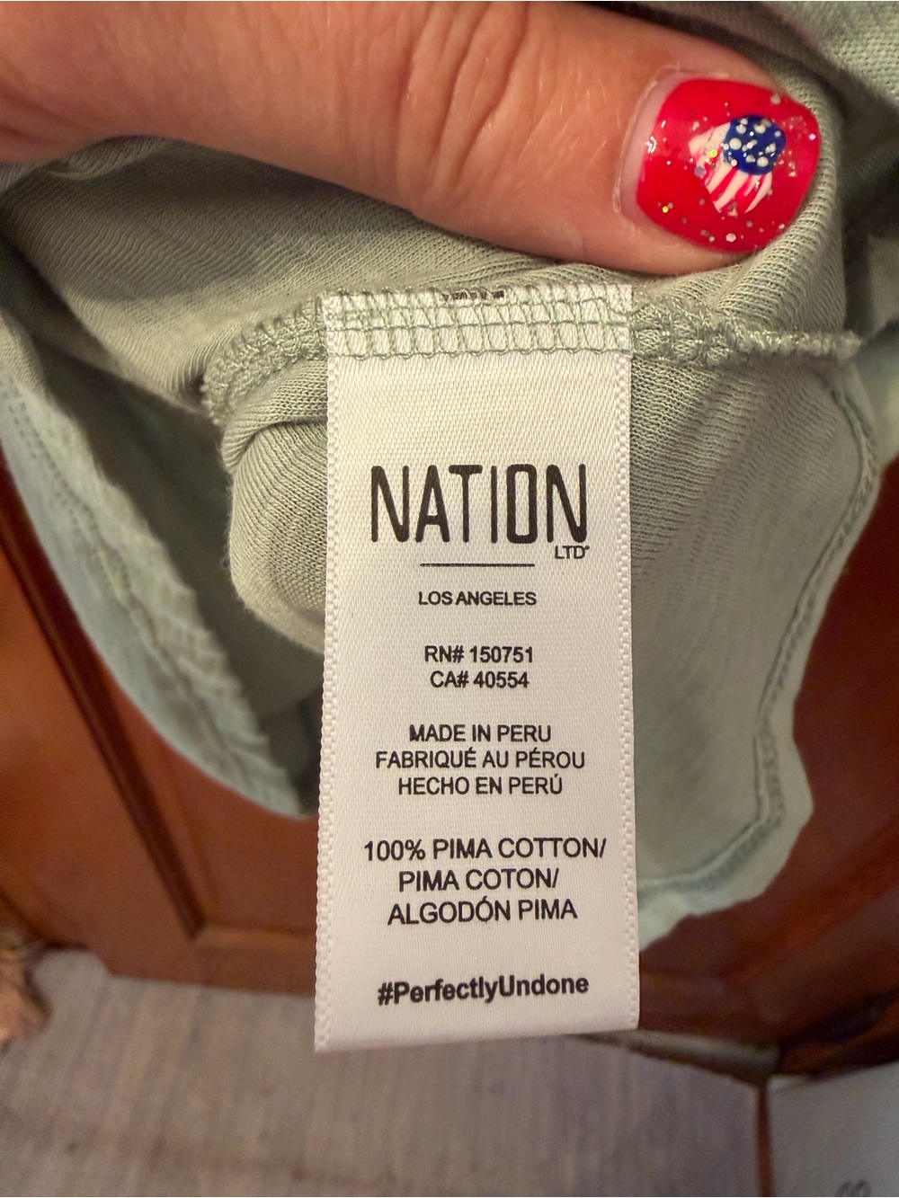 Light Sage Nation Evereve Pima Cotton Flutter Sleeve Women's Top Size Large - Picture 7 of 13